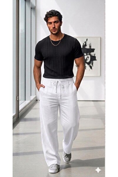 NO 601 Men's Black Premium Textured Knitted Crew Neck T-Shirt Trendy Fit