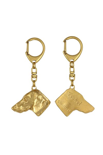 Art - Dog Teckel I - Breloc aurit cu câine, decorațiune pentru geantă, acceso...