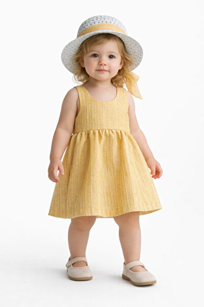 Chicsy Baby Sweet Baby Girl Style Glittery Dress with Hat and Bow Detail, Sum...