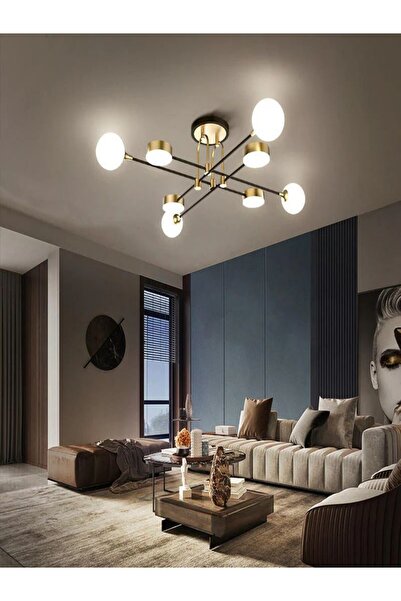 OEM Lustra LED Tinca 100 W Cu Telecomanda, Dimabila, Auriu, Negru