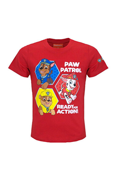 PAW PATROL Tricou băieți, Bumbac, Gata de acțiune, Roșu