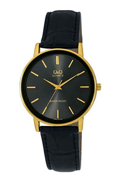 Q&Q Classic Men's Watch Q850J102Y, Quartz Mechanism, Eco-Leather Strap, Gold ...