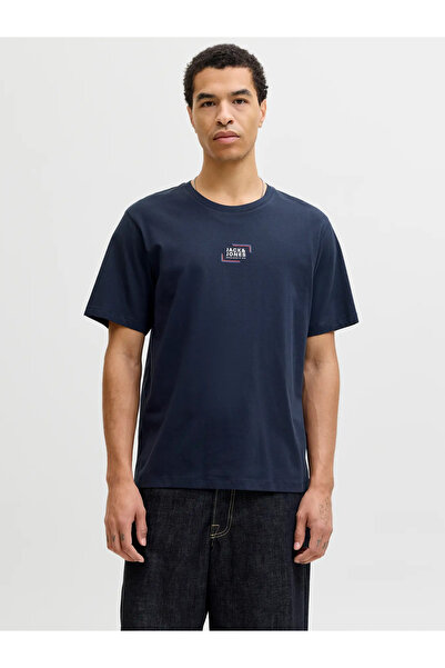 Jack & Jones Ανδρικό μπλουζάκι Navy Blue με λαιμόκοψη Crew Casual Basic 12268415