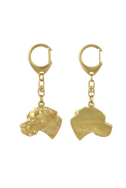 Art - Dog English Pointer I - Breloc auriu cu câine, decorațiune pentru geant...