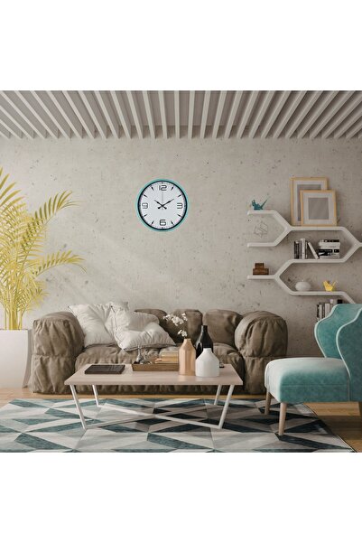 ForWhat 36cm Turquoise Style Wall Clock for Office Home Office Decor