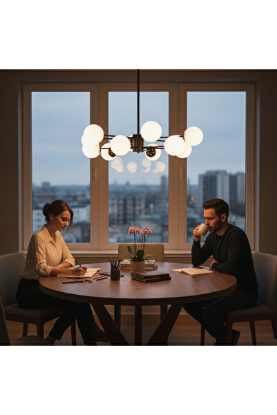 Luxera Lighting LUSTRA 12 BRATE COSMO NEGRU 12xE27 900x680MM IP20