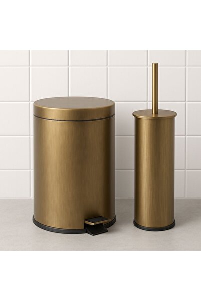 DİGİSU PEDALLI ÇÖP KOVASI & KLOZET FIRÇASI SETİ-ESKİTME