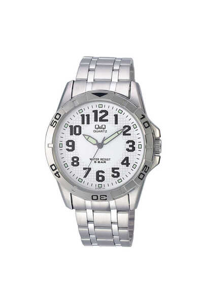 Q&Q Ceas Barbatesc by Citizen Q576J204Y Quartz, Bratara Metalica Argintie, 5 bar