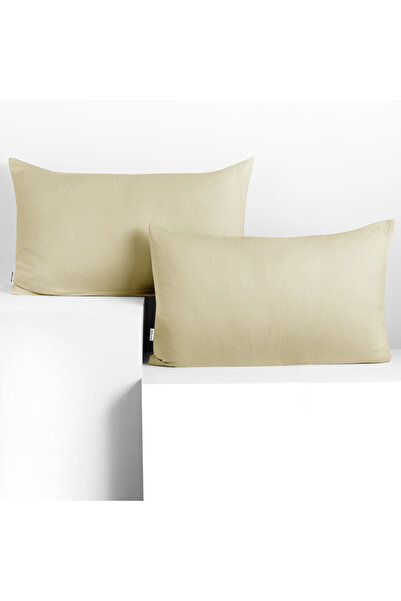 Deco King Set 2 huse perne decorative din bumbac cu fermoar, Amber, 135 g/m2,...