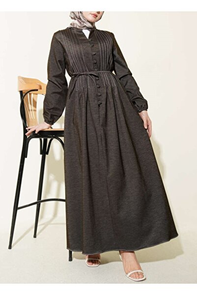 Burcia Rope Belted Pleated Front Denim Dress