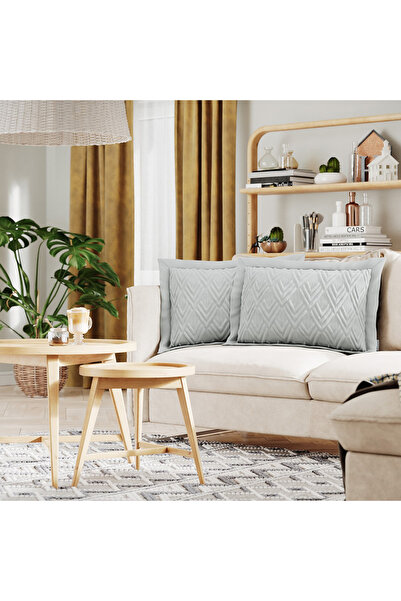 Amelia Home Set of 2 lightly quilted decorative cushion covers made of microf...