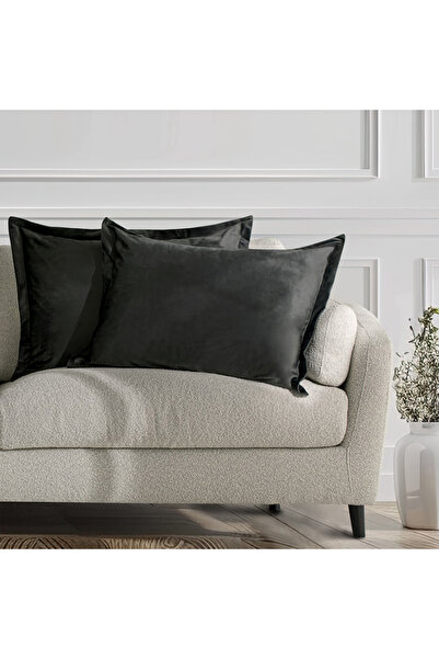 Amelia Home Set 2 huse perne decorative din catifea cu tiv, Velvet, 220 g/m2,...