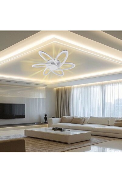 Luxera Lighting Plafonieră LED 108W cu 6 brațe, 3 culori 3000K/4000K/6500K + ...