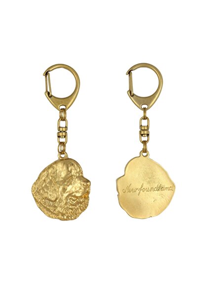 Art - Dog Newfoundland, Newfs, Newfies - Gilded key ring with dog,decoration,...