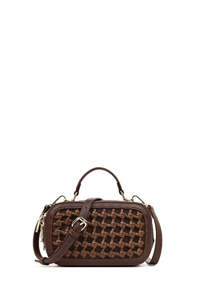 Derimod Women's Brown Braided Crossbody Bag 26Sbd281829