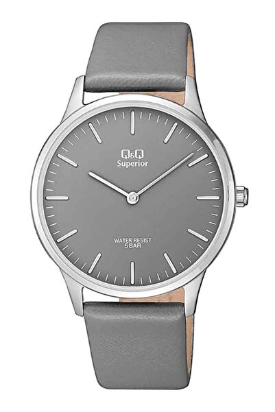 Q&Q Ceas Elegant S306J322Y Superior, Carcasă Oțel Inoxidabil, Curea Piele, 5 ATM