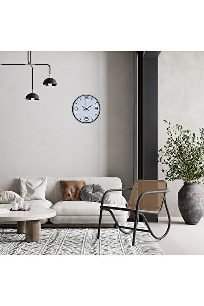 ForWhat 36cm Cream Natural Style Wall Clock for Office Home Office Decor