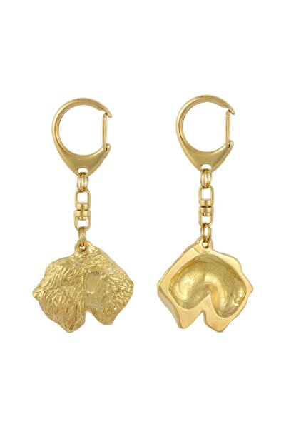 Art - Dog Irish Soft Coated Wheaten Terrier - Gilded key ring with dog, luxur...