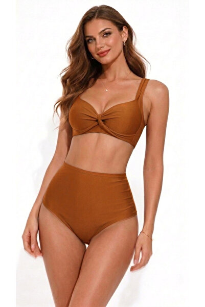 My-o Жіночий бікіні-комплект з деталями у вигляді складок