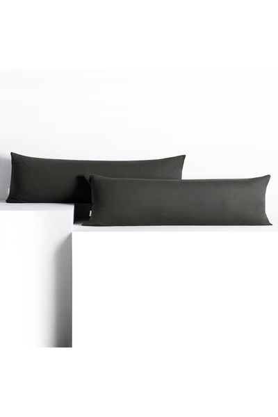 Deco King Set 2 huse perne decorative din bumbac cu fermoar, Amber, 135 g/m2,...