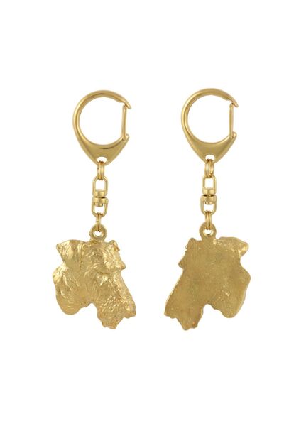 Art - Dog Airedale Terrier, Bingley Terrier - Gilded key ring with dog, luxur...