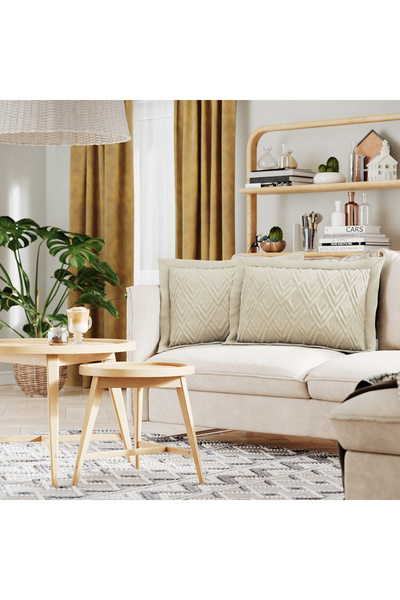 Amelia Home Set 2 huse perne decorative usor matlasate din microfibra, Opheli...