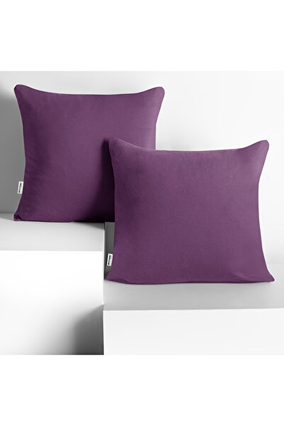 Deco King Set 2 huse perne decorative din bumbac cu fermoar, Amber, 135 g/m2,...