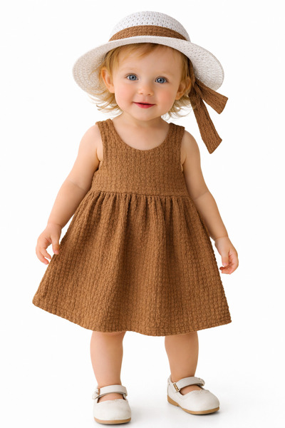 Chicsy Baby Sweet Baby Girl Style Dress with Hat and Bow Detail, Summer 2-Pie...