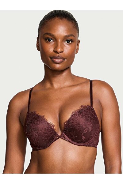 Victoria's Secret Bombshell Gül Dantelli 2 Beden Büyük Gösteren Push-Up Sütyen