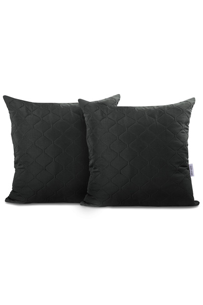 Deco King Set 2 huse perne decorative matlasate, Axel, 70 g/m2, 40 x 40cm, Negru