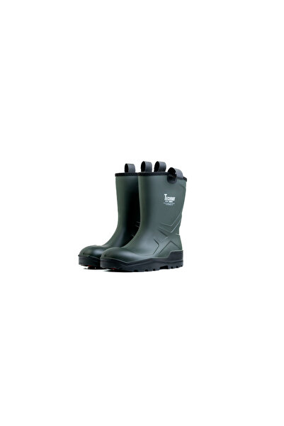 TECHNO BOOTS S5 Çelik Burun + Çelik Taban Miflonlu Yeşil Poliüretan Çizme -
