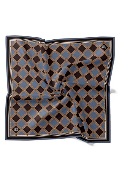 Levidor Crystal Scarf Diamond Pattern Coffee Blue