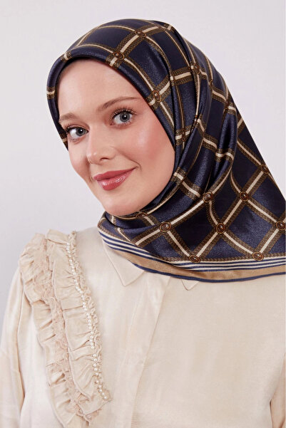 Levidor Crystal Scarf Diamond Pattern Navy Blue