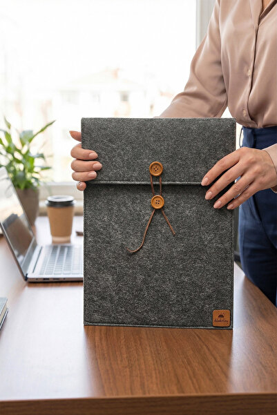 dilekolay Felt Tablet Case and File Carrying Bag - Minimalist Design with But...