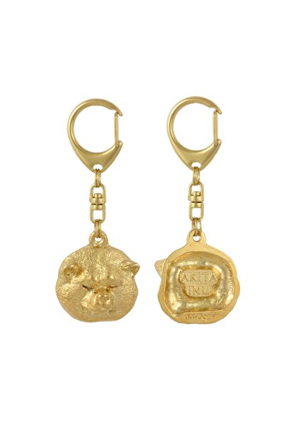 Art - Dog Akita, Akita Inu - Breloc aurit cu câine, decorațiune pentru geantă...