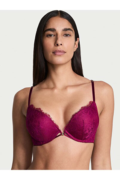 Victoria's Secret Bombshell Rose Lace Push-Up Bra That Makes You Look Two Siz...