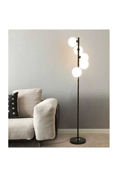luminastar Floor lamp, 5 white globes, G9 socket, black body color, height 177cm