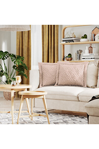 Amelia Home Set 2 huse perne decorative usor matlasate din microfibra, Opheli...