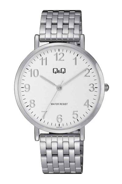 Q&Q Men's Watch QA20J204Y Japanese Quartz, 40mm, Silver Metal Bracelet, White...