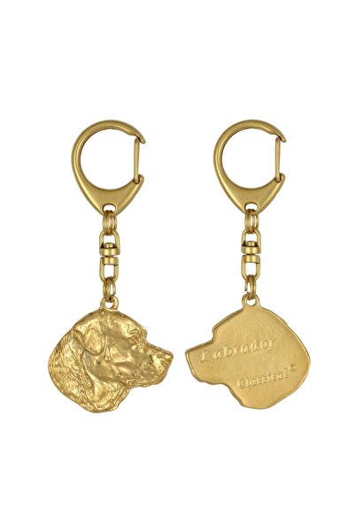 Art - Dog Labrador Retriever - Breloc auriu cu câine, decorațiune pentru gean...