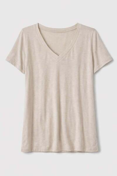 United Colors of Benetton Tricou BEJ pentru femei/fete, cu decolteu în V, ame...