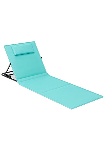 SONGMICS Πτυσσόμενη Ξαπλώστρα Παραλίας με Ρυθμιζόμενη Πλάτη και Θήκη Αποθήκευ...