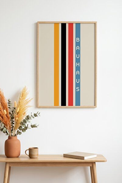 huhuli Natural Wood Framed Geometric Pattern Painting - Vibrant Tones |   Huh...