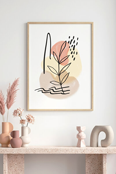 huhuli Τραπέζι με φυσικό ξύλινο πλαίσιο και μίνιμαλ σχέδιο φύλλων - Παστέλ απ...