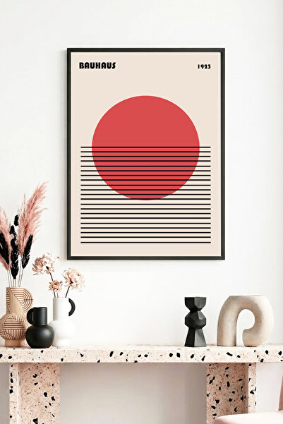 huhuli Επιτραπέζια ζωγραφιά με γεωμετρικά σχέδια σε φυσικό ξύλινο πλαίσιο - Ζ...