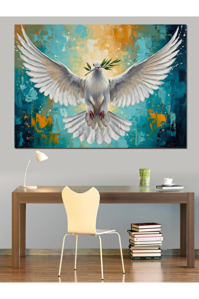 Artmeg Pânză decorativă cu porumbelul păcii și ramură de măslin - Masă din le...