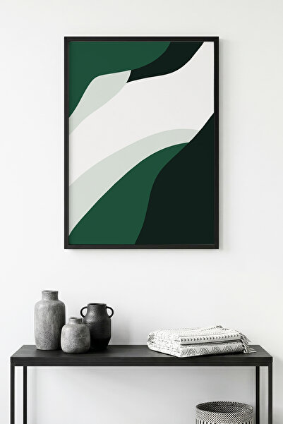 huhuli Τραπέζι με μίνιμαλ σχέδιο με φυσικό ξύλινο πλαίσιο - Πράσινο-Λευκό |  ...