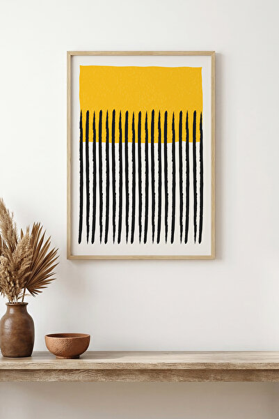 huhuli Tablou abstract cu ramă din lemn natural I Huhu1364