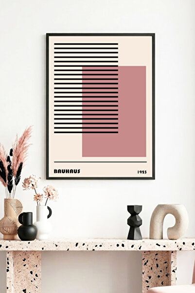 huhuli لوحة فنية بنمط هندسي بإطار خشبي طبيعي - باستيل |   هوهو1105