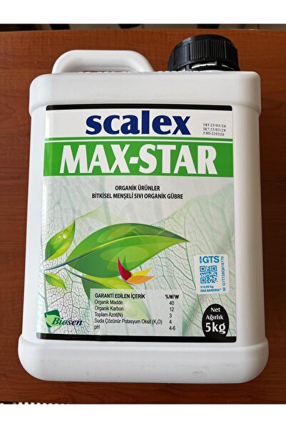 BİOSEN SCALEX MAX-STAR 5LT(BİTKİSEL MENŞEİLİ SIVI ORGANİK GÜBRE)